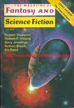 Ferman, Edward L. (ed.) 'The Magazine of Fantasy and Science Fiction, June 1977', published in May 1977 in the United States, 162pp. Condition: fair, or acceptable condition - wholly intact & readable, with slightly worn cover edges and corners, and some mild foxing to the internal pages (tanning or browning effect which deepens as the paper ages). Price: £5.50, not including post and packing 