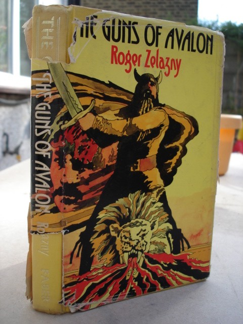Zelazny, Roger. The Guns of Avalon, published by Faber and Faber, 1974. UK 1st Edition with dustjacket (somewhat tatty), ISBN 0571104908. 182pp. Price: &pound;6.00 (not including postage, which for UK buyers is Amazon's standard &pound;2.75 charge, more for overseas buyers)